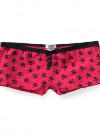 Dámské kalhotky Skull Print Boyshort - Růžová